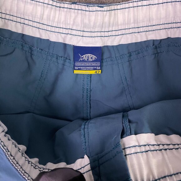 AFTCO Original Fishing Shorts Men's 42 Slate Gray Blue Nylon 8" Hiking Outdoor - Picture 6 of 13